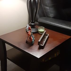 Dresses, coats, 2 end and 1 coffee table, 55" smart tv, sofa and love seat